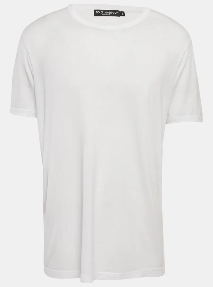 Dolce & Gabbana White Jersey Crewneck T-Shirt XXL