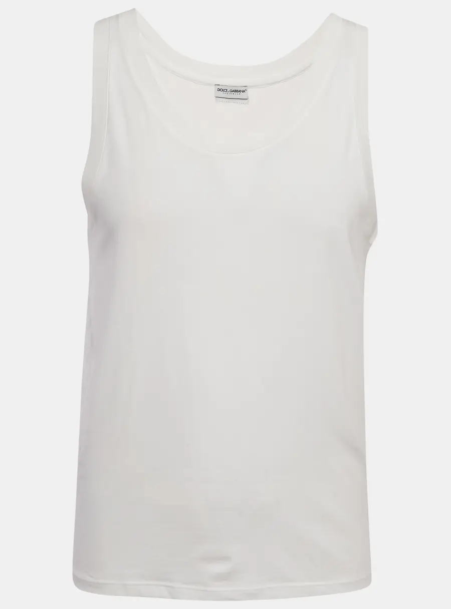Dolce & Gabbana Underwear White Cotton Knit Tank Top S