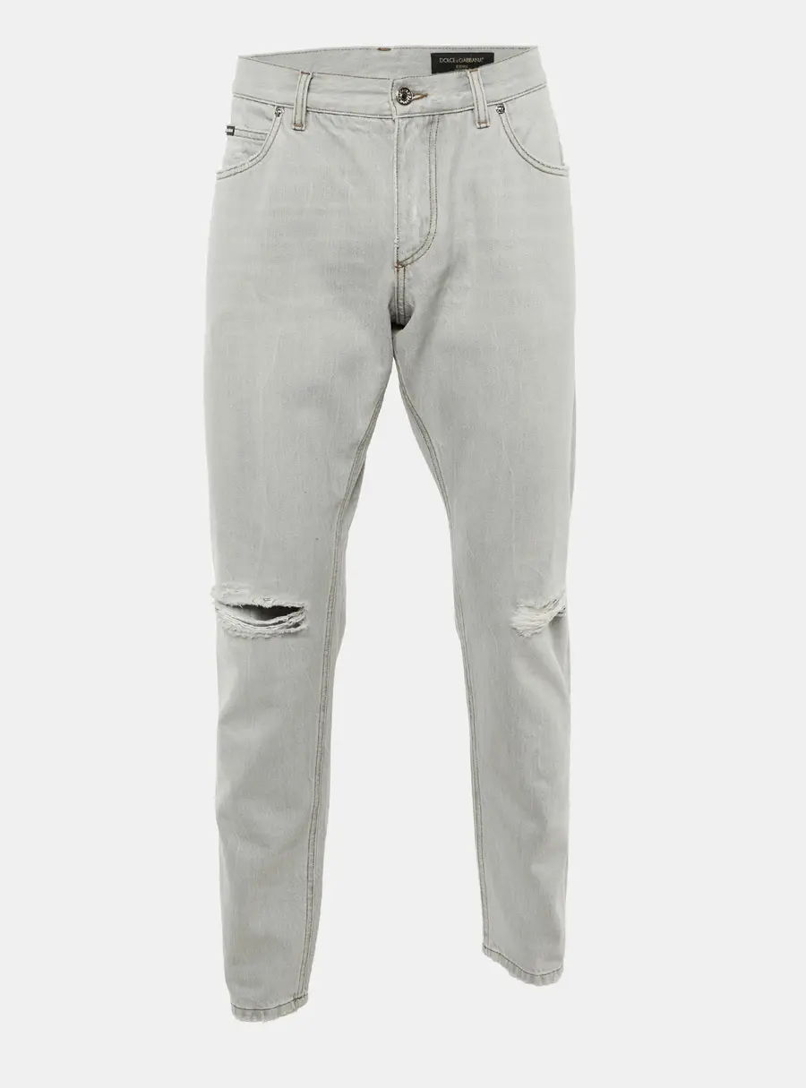 Dolce & Gabbana Light Grey Denim Regular Fit Jeans L Waist 36"