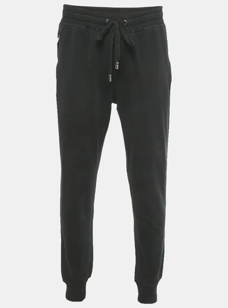 Dolce & Gabbana Black Cotton Logo Plaque Detail Joggers 3XL