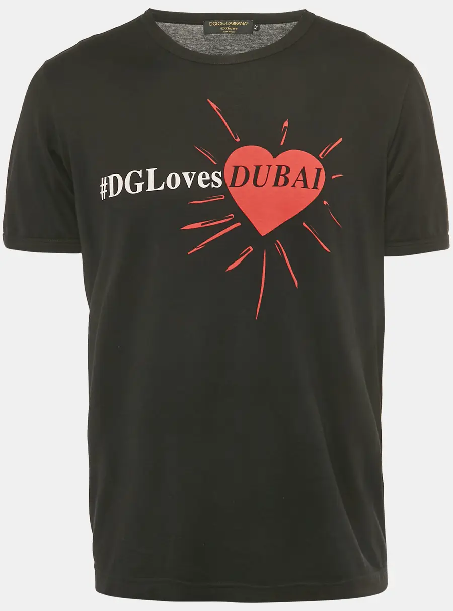 Dolce & Gabbana Exclusive Black Printed Jersey T-Shirt XL