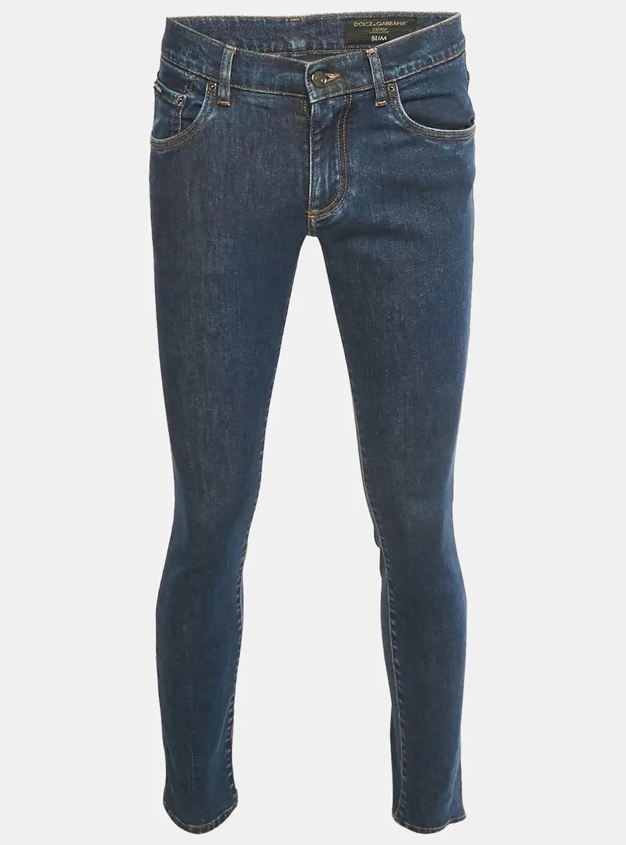 Dolce & Gabbana Blue Denim Slim Fit Pants S/Waist 30"