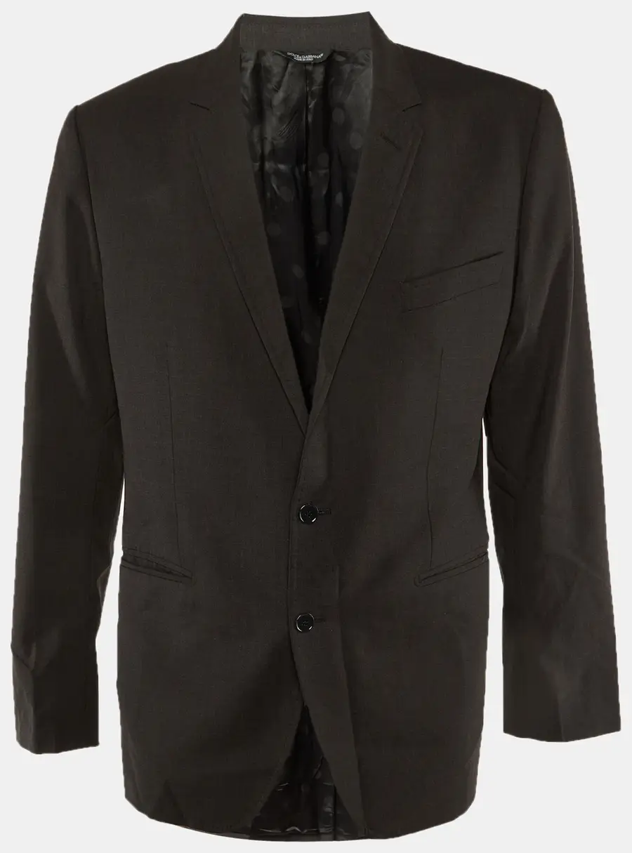 Dolce & Gabbana Grey Wool Single Breasted Martini Blazer XXL