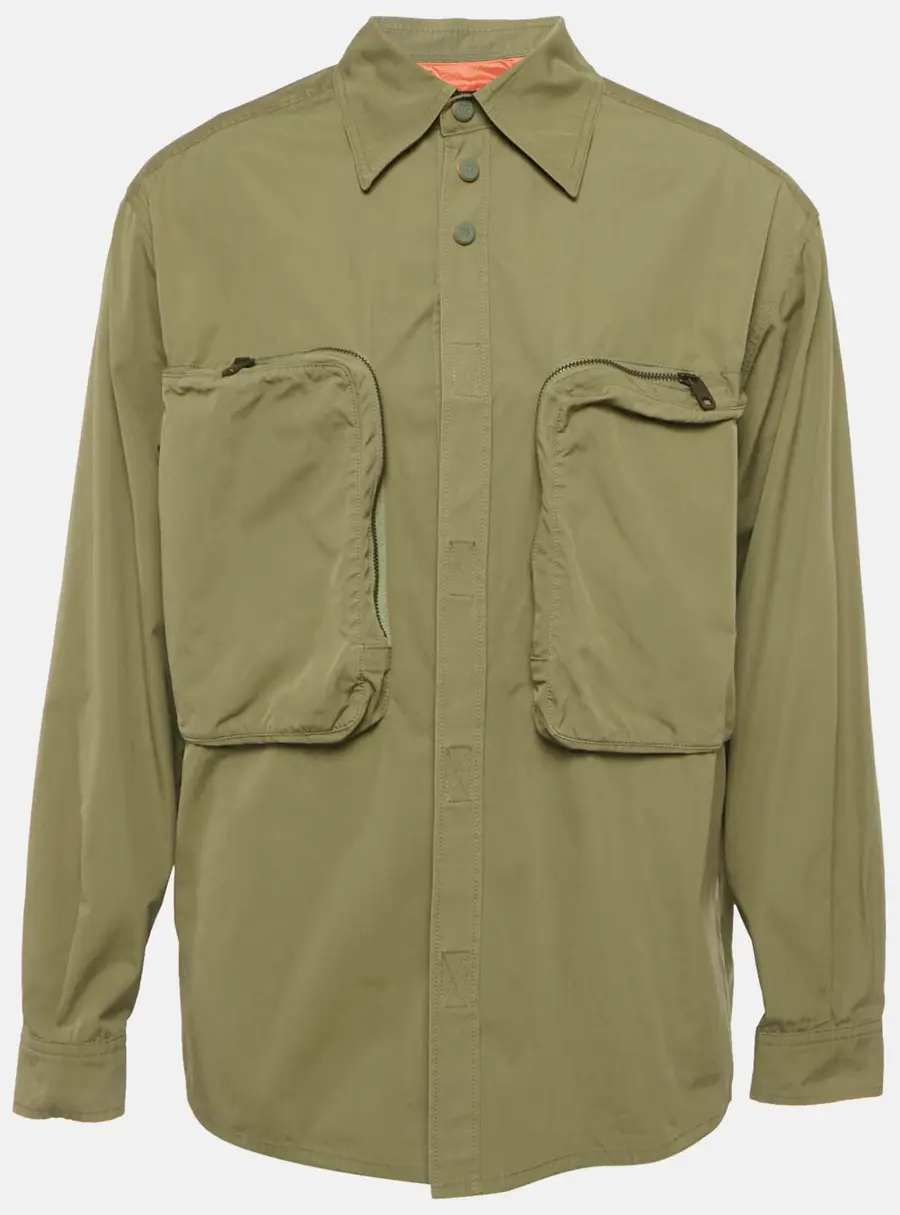 Dolce & Gabbana Military Green Cotton Pocket Detail Oversized Shirt M