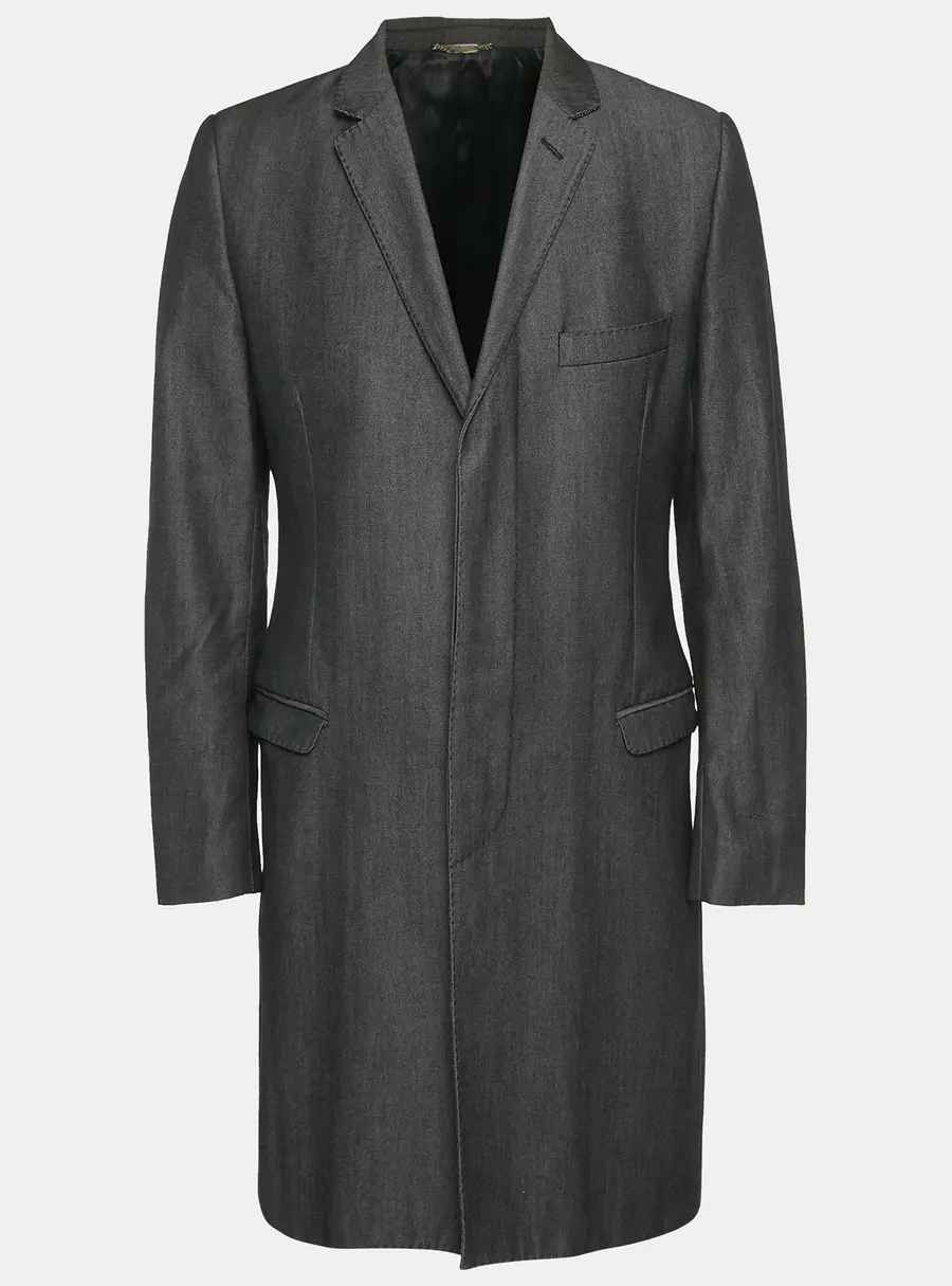 Dolce & Gabbana Black Denim Long Coat L