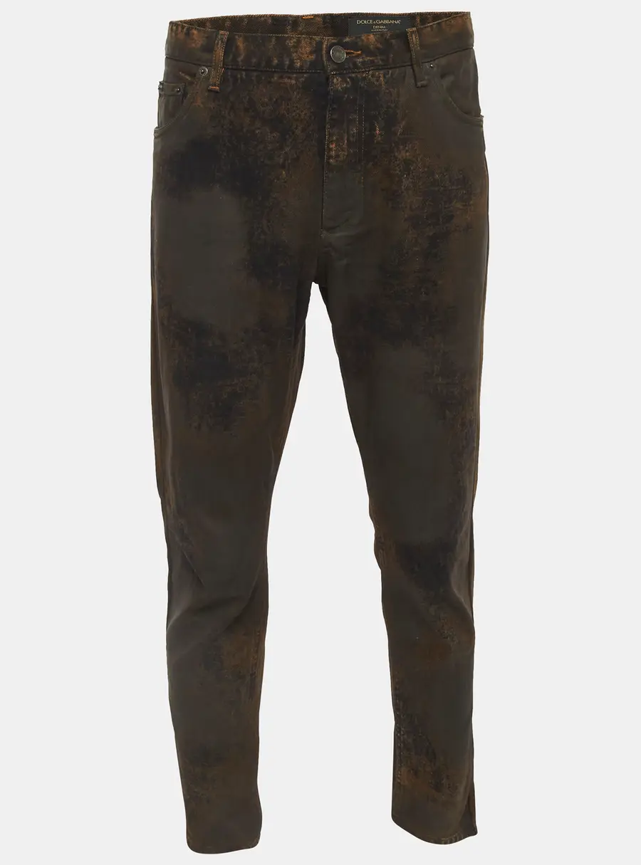 Dolce & Gabbana Brown Denim Distressed Jeans XL/Waist 34"