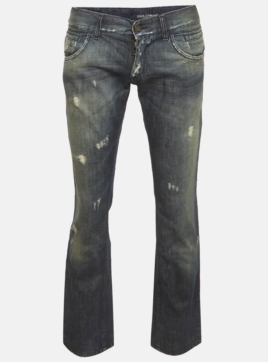 Dolce & Gabbana Blue Distressed Denim Jeans S/Waist 32"