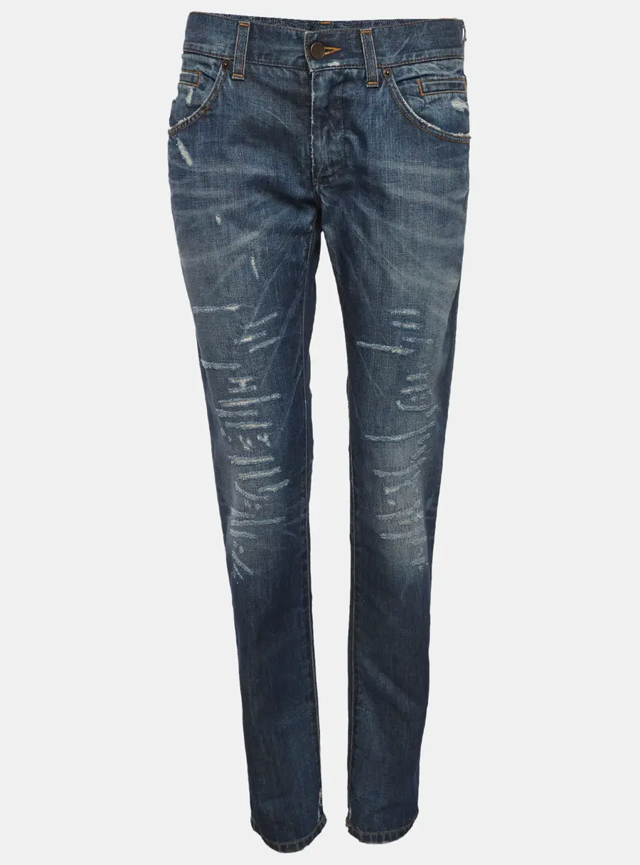 Dolce & Gabbana Blue Distressed Blue Slim Fit Jeans XS/Waist 29"