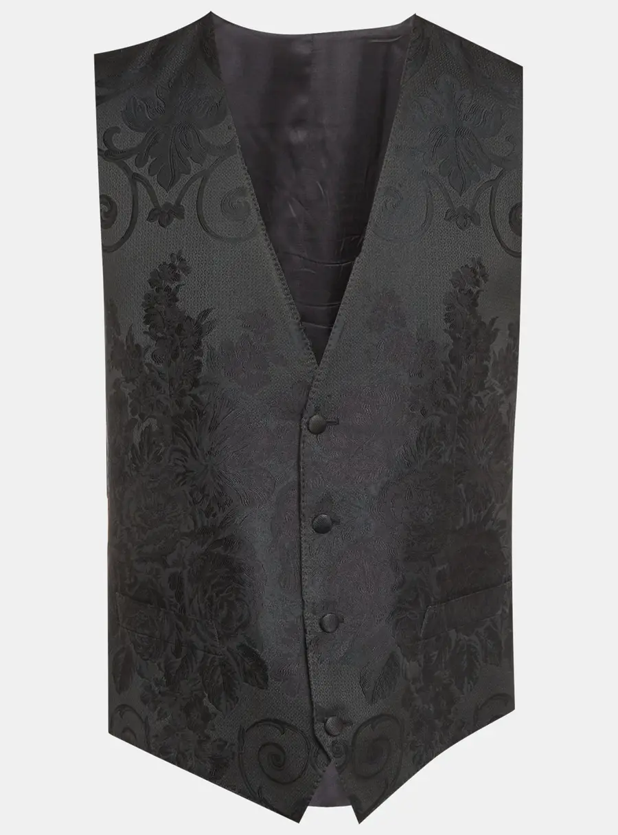 Dolce & Gabbana Black Jacquard Vest XXL
