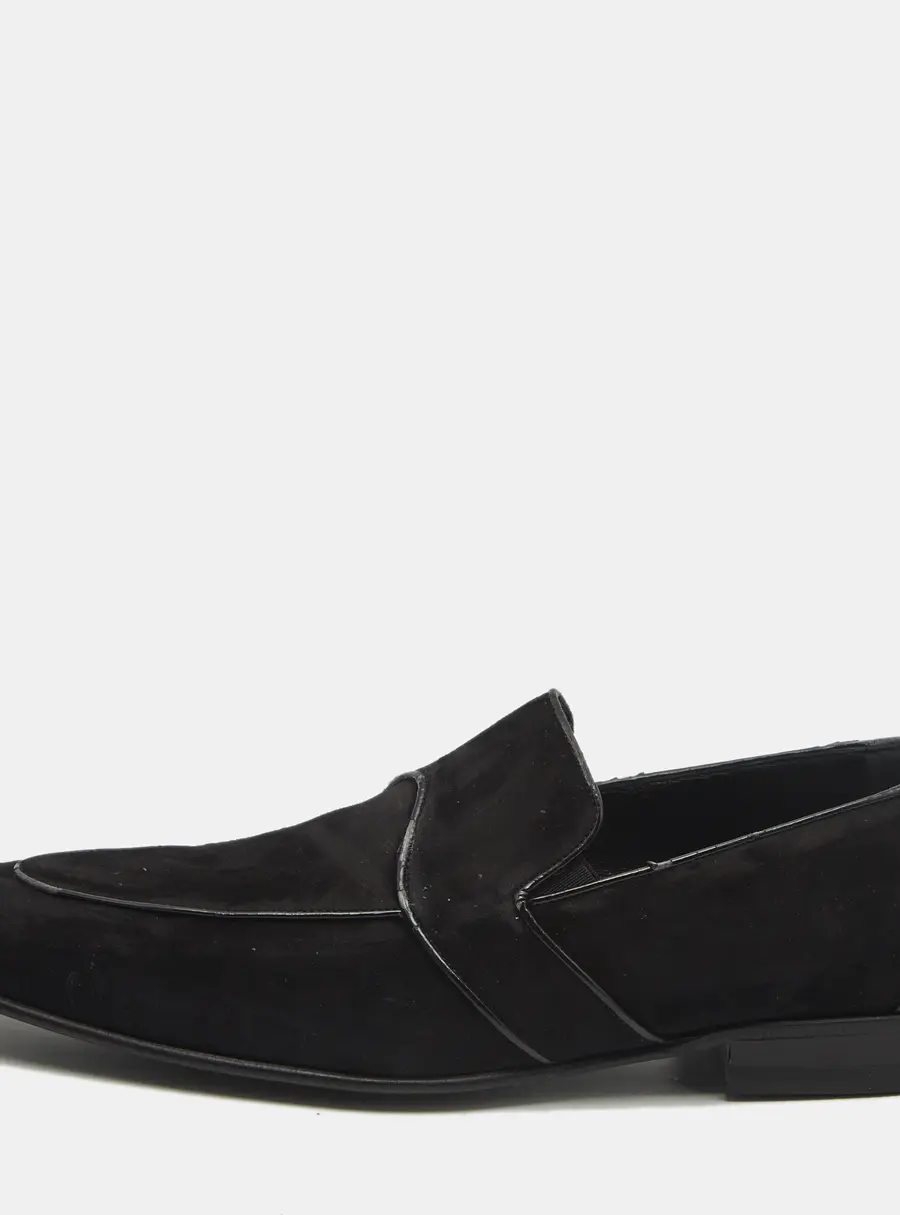 Dolce & Gabbana Black Suede Slip On Loafers Size 43