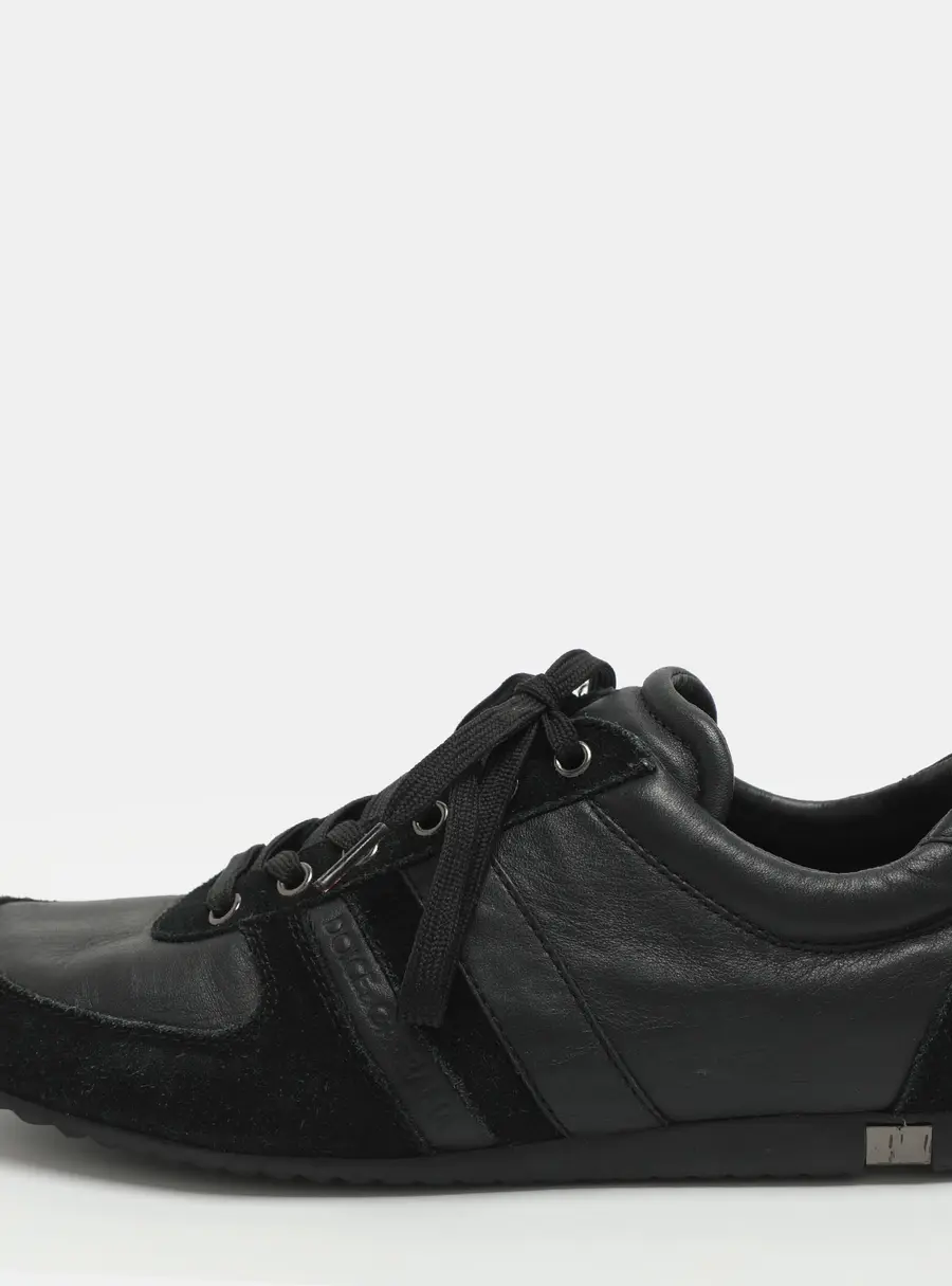 Dolce & Gabbana Size 41 Black Leather Low Top Sneakers