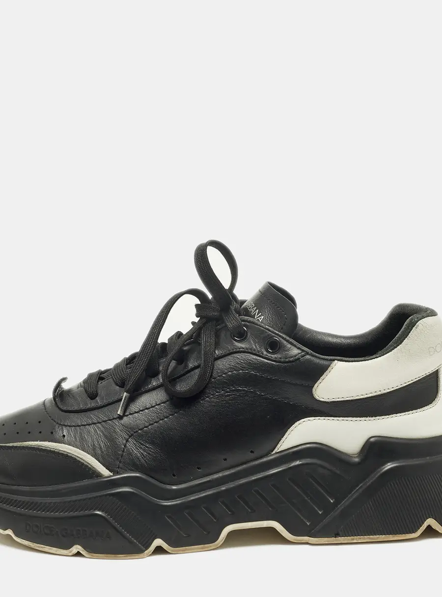 Dolce & Gabbana Daymaster Size 43 Black/White Leather Low Top Sneakers