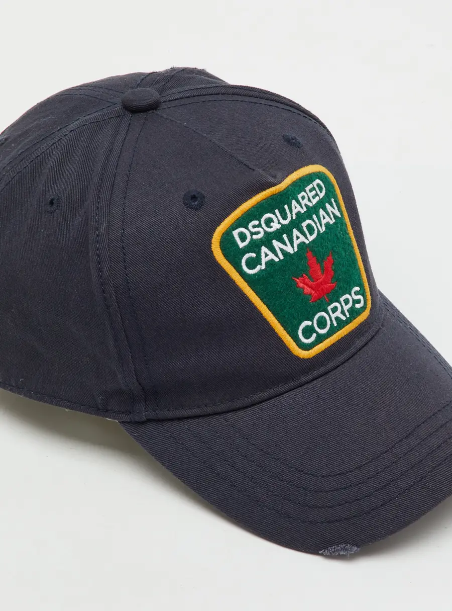 Dsquared2 Black Canadian Corps Canvas Baseball Cap