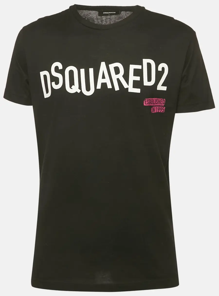 Dsquared2 Black Logo Print Jersey T-Shirt L