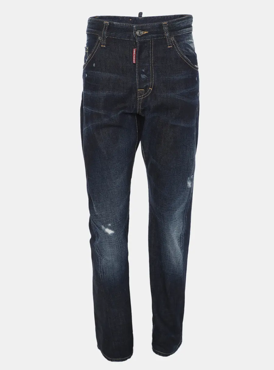 Dsquared2 Indigo Blue Denim Distressed Jeans L