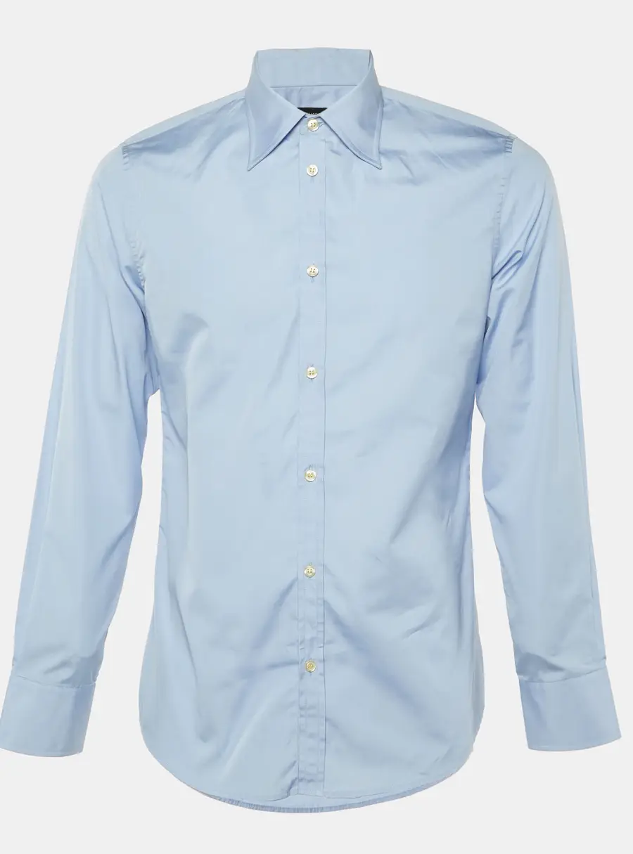 Dsquared2 Blue Cotton Long Sleeve Shirt L