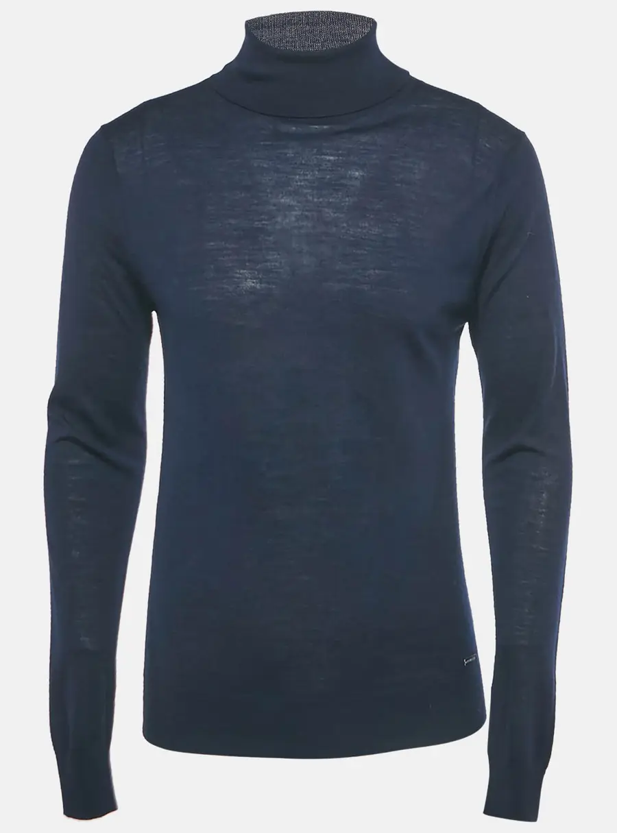 Dsquared2 Navy Blue Wool Knit Turtle Neck Sweater M