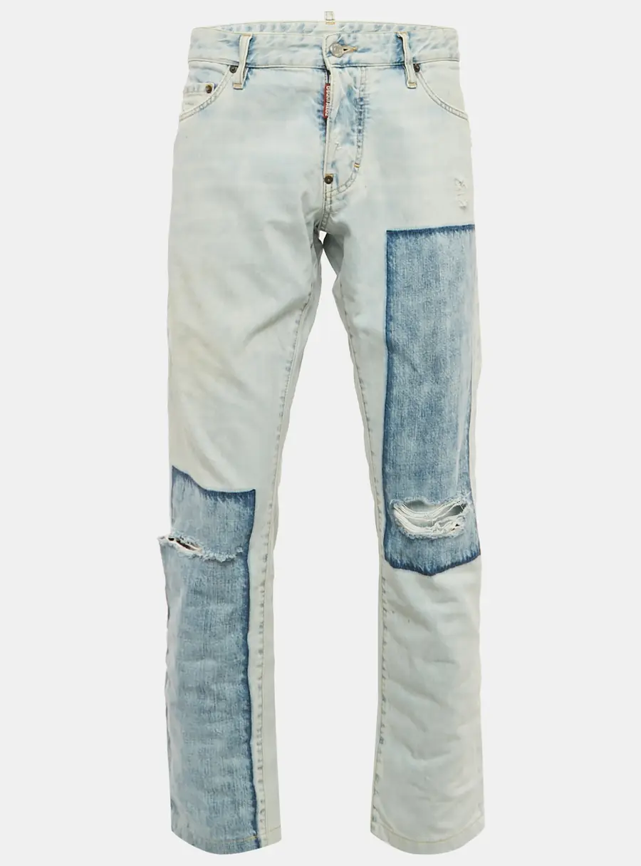 Dsquared2 Blue Denim Patch Detail Jeans XL Waist 38"