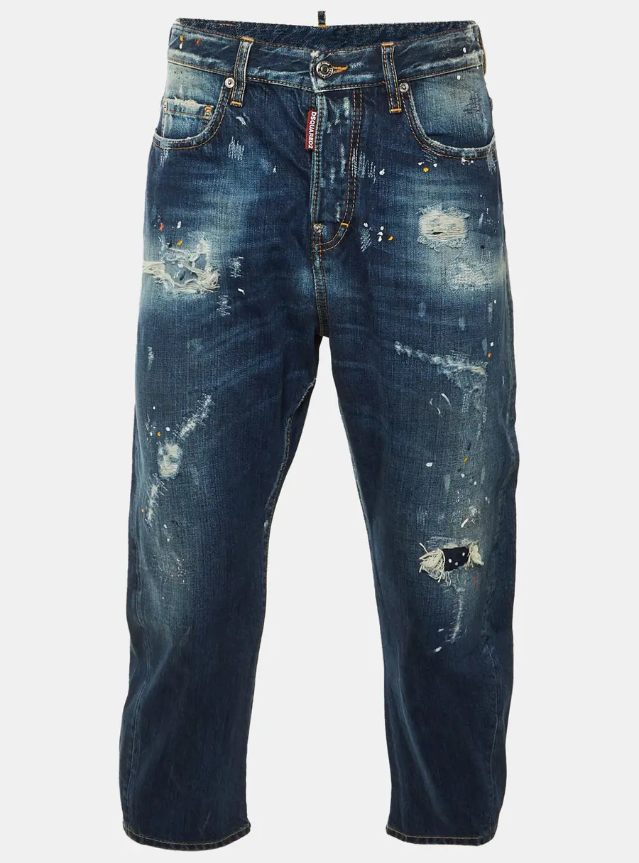 Dsquared2 Navy Blue Distressed Denim Kawaii Jeans S