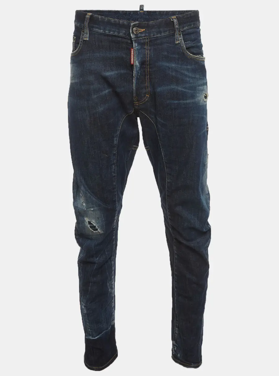 Dsquared2 Blue Denim Slim Fit Distressed Jeans XXL/Waist 40"