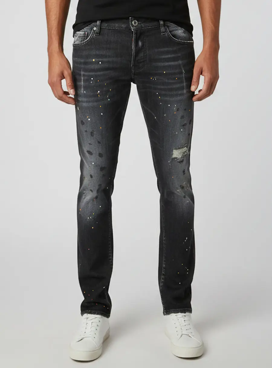 DSQUARED2 Black Denim Embellished Slim Jeans L / Waist 37''