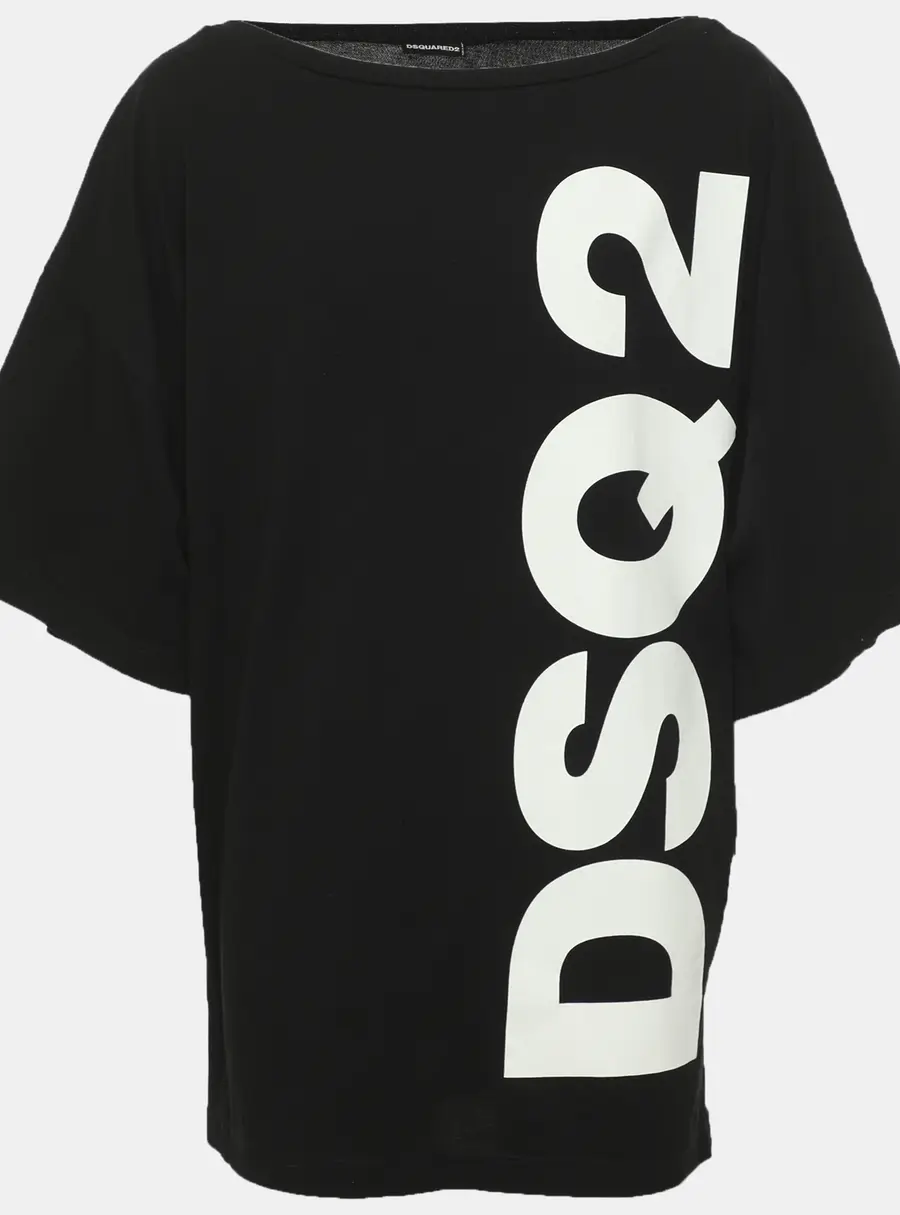 Dsquared2 Black Logo Printed Cotton T-Shirt M