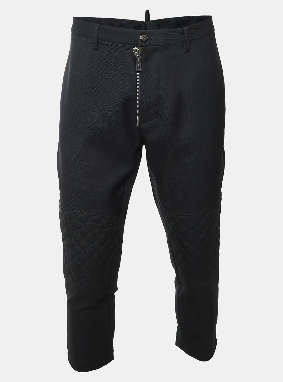 Dsquared2 Black Wool Zip Detail Straight Leg Trousers XL