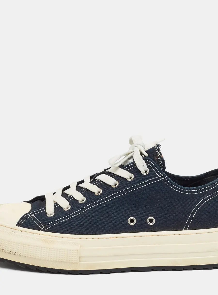 Dsquared2 Berlin Size 45 Navy Blue Canvas Low Top Sneakers
