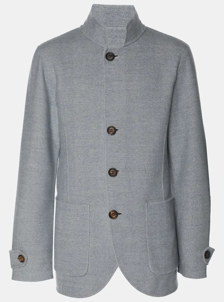 Eleventy Blue/Grey Wool Reversible Jacket XXL