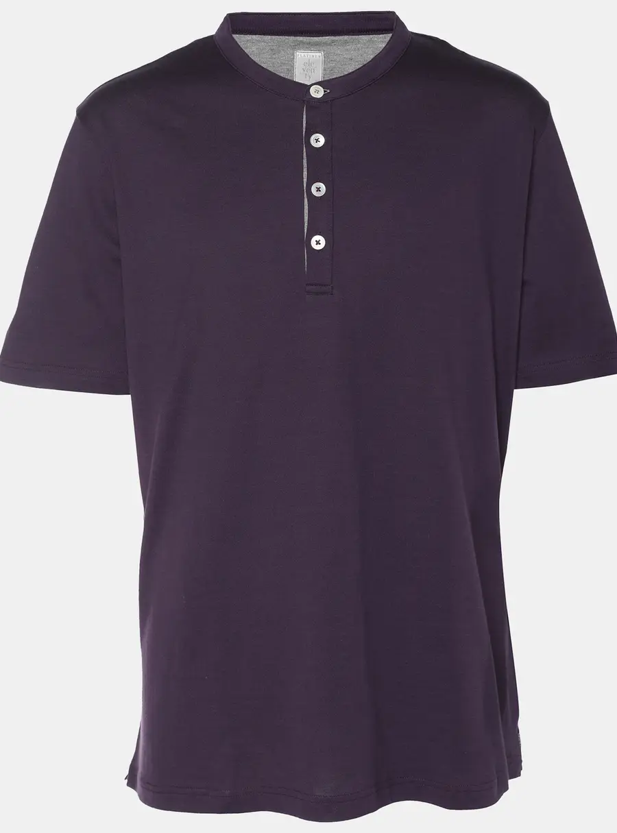Eleventy Purple Jersey Henley T-Shirt XL