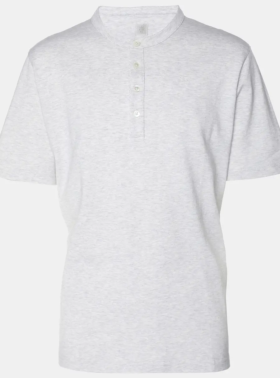 Elevety Grey Jersey Henley T-Shirt XL