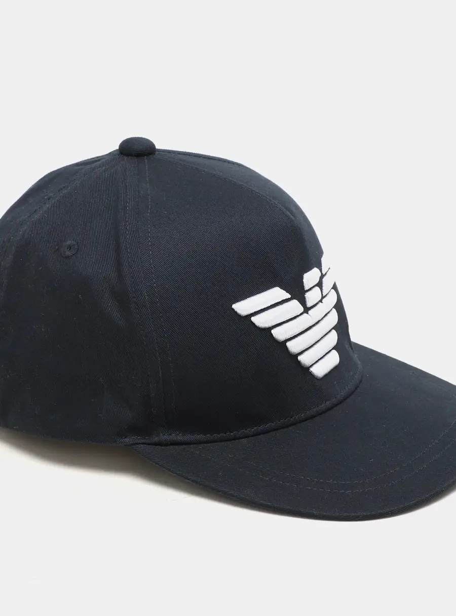 Emprio Armani Navy Blue Eagle Logo Embroidered Baseball Cap