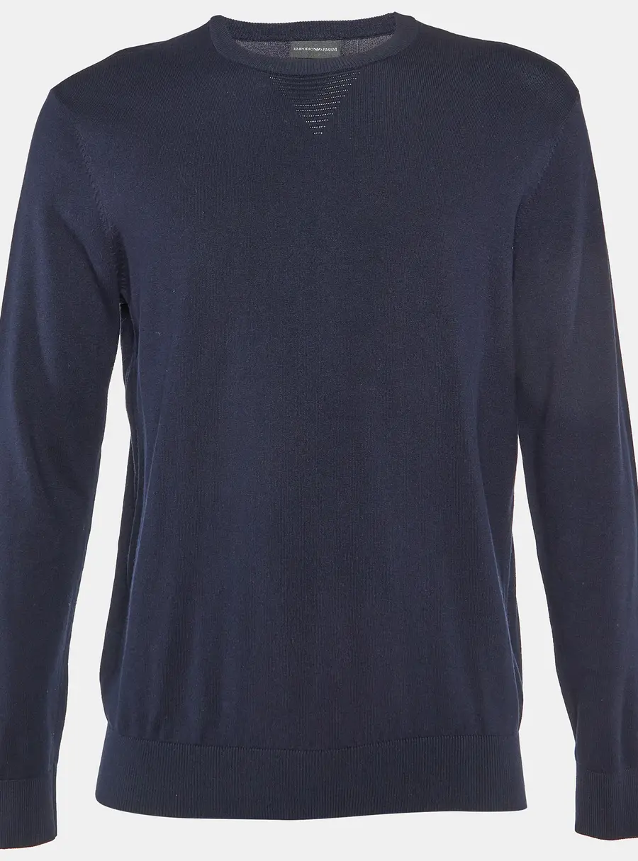 Emporio Armani Navy Blue Knit Crew Neck Sweater M