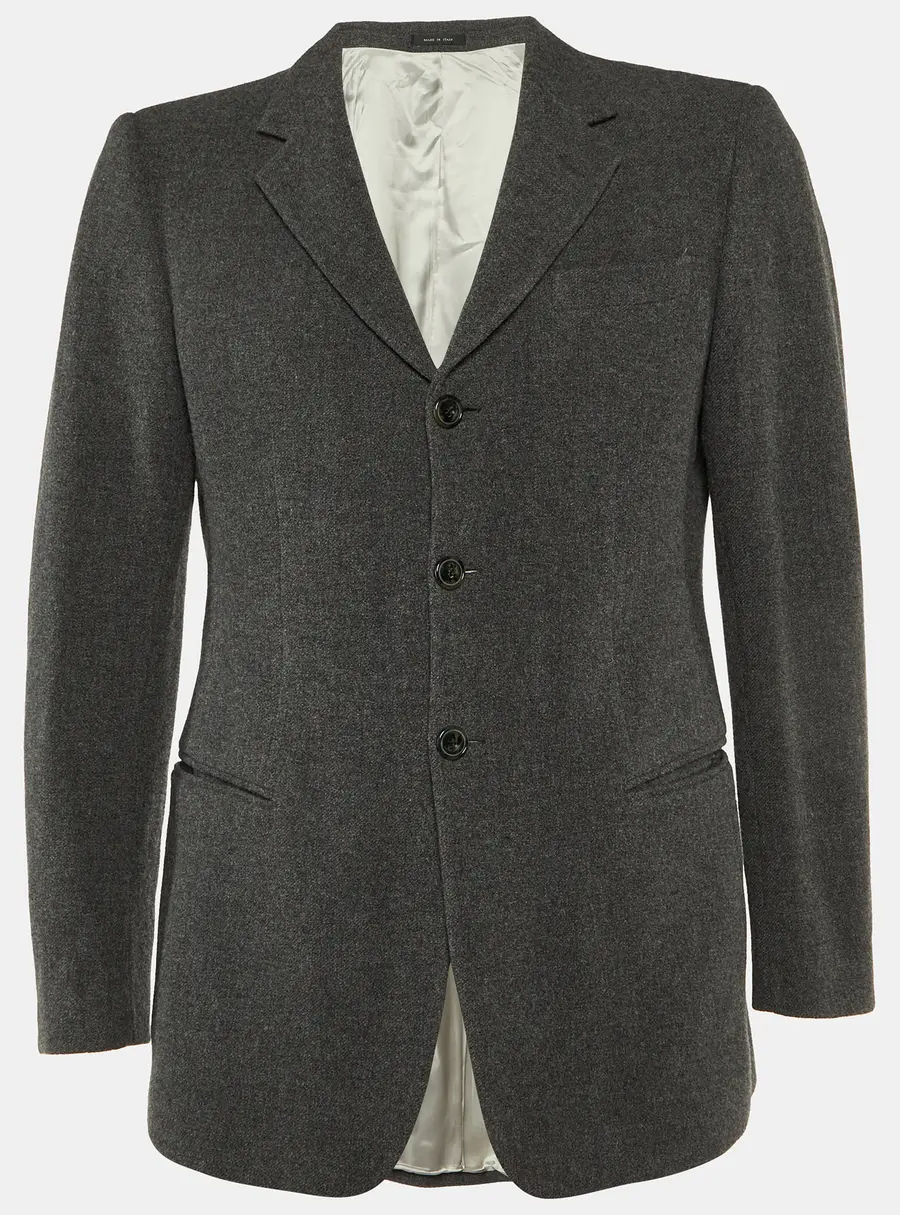 Emporio Armani Grey Wool & Cashmere Single Breasted Blazer L