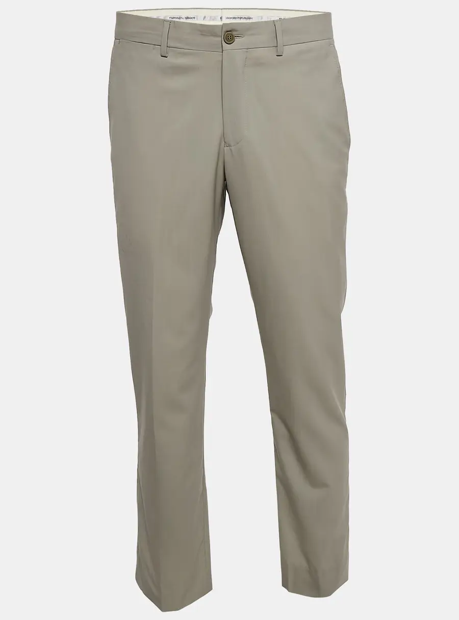 Emporio Armani Sage Green Wool Formal Trousers L