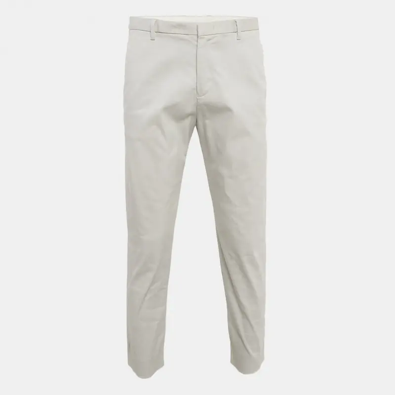 Emporio Armani Grey Cotton Drill Trousers L