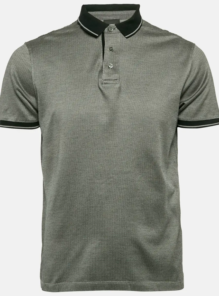 Emporio Armani Grey Cotton Knit Polo T-Shirt L