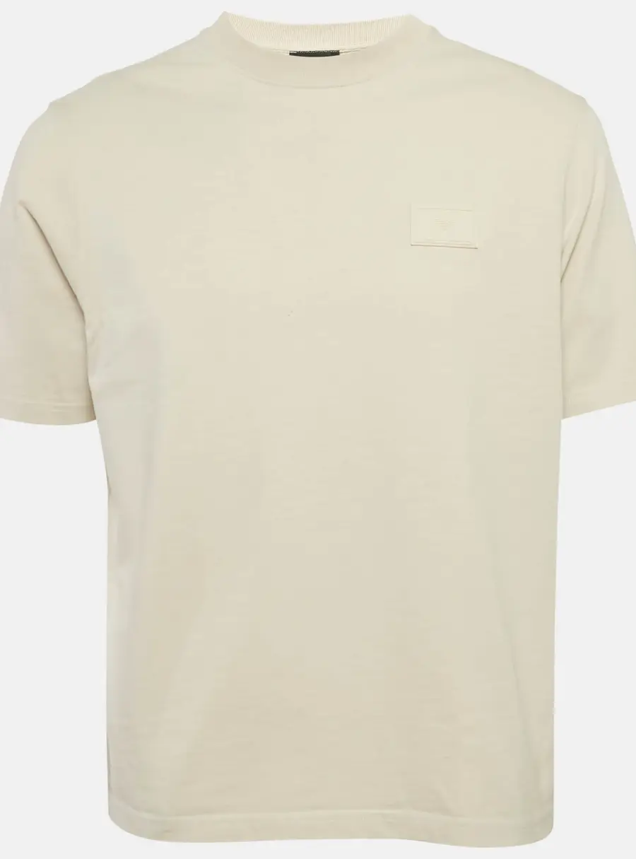Emporio Armani Light Beige Jersey Crewneck T-Shirt XS
