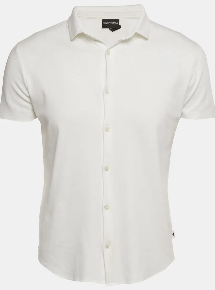 Emporio Armani White Jersey Short Sleeve Shirt S