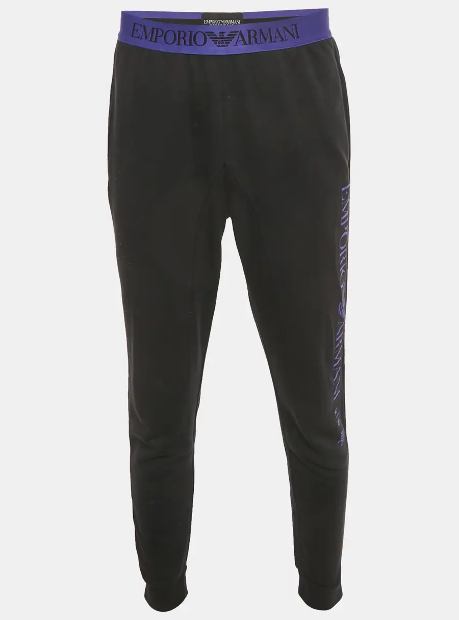 Emporio Armani Underwear Black Cotton Logo Waistband Joggers M