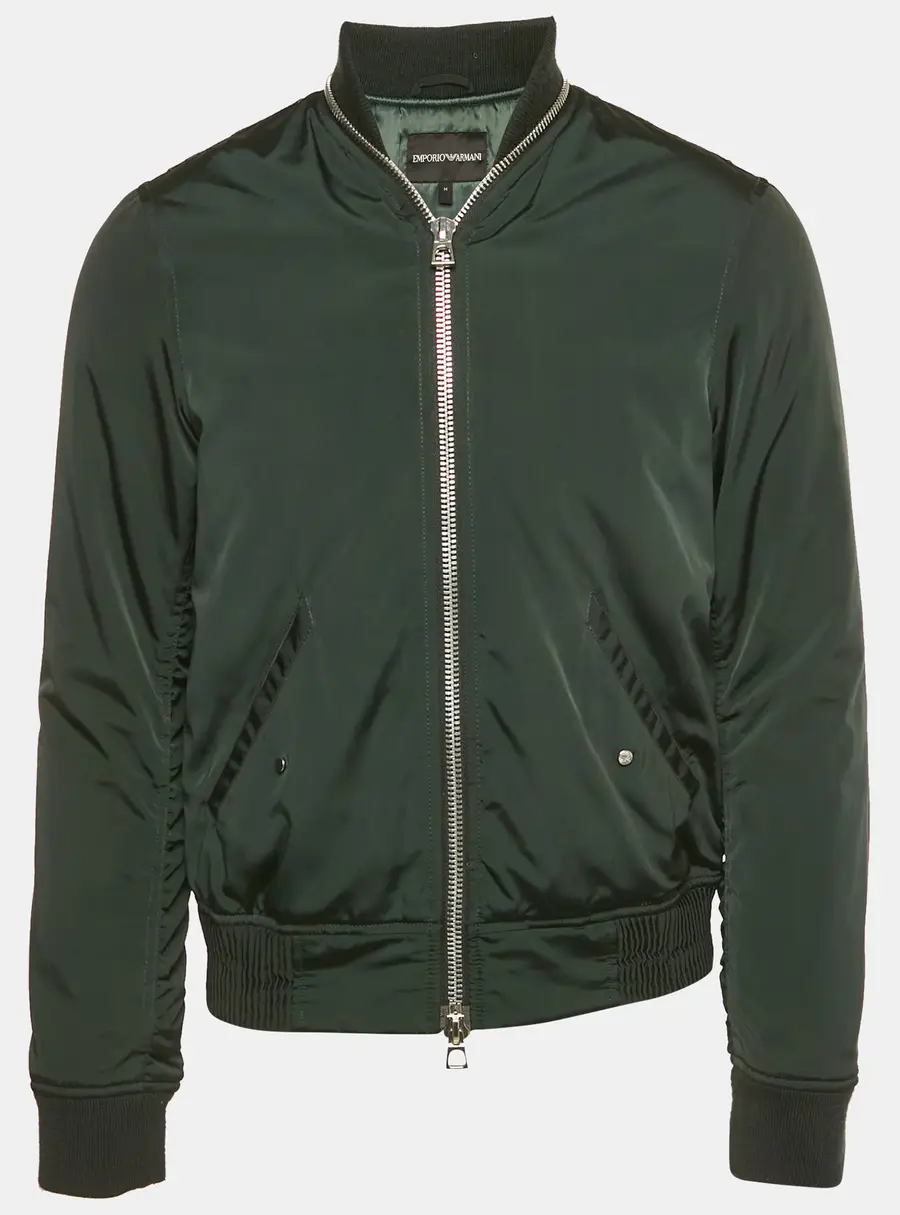 Emporio Armani Green Synthetic Bomber Jacket M