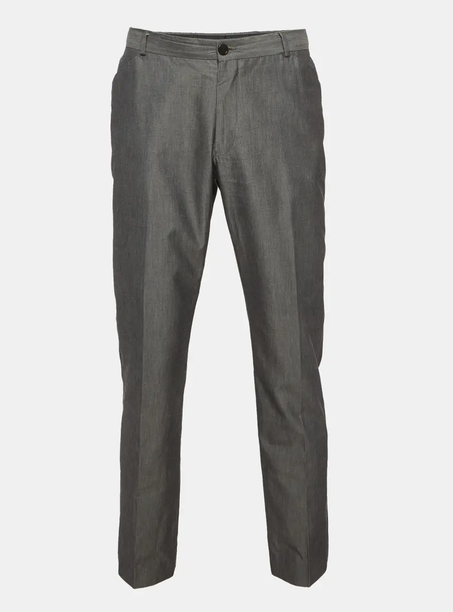 Emporio Armani Grey Gabardine Regular Fit Pants XXL