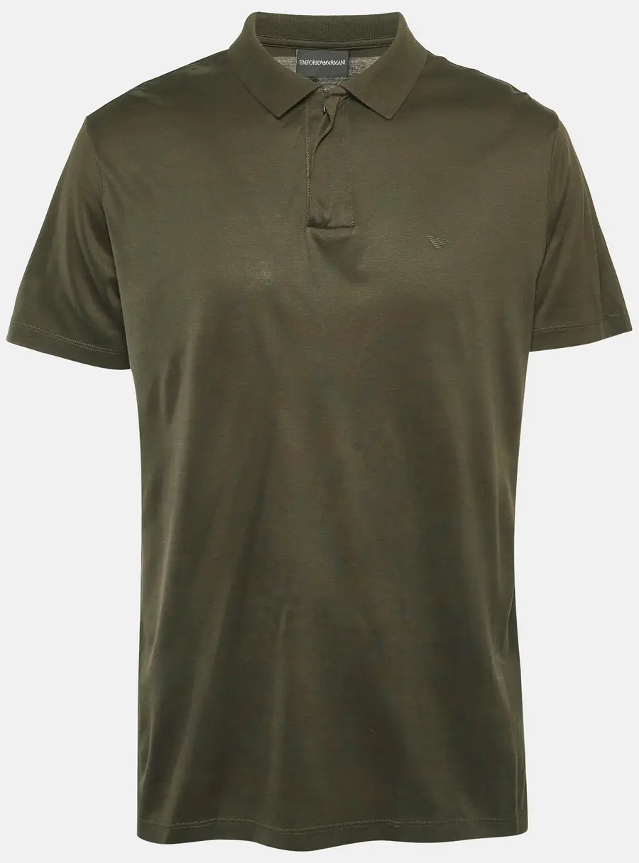 Emporio Armani Green Jersey Zip-Up T-Shirt XL