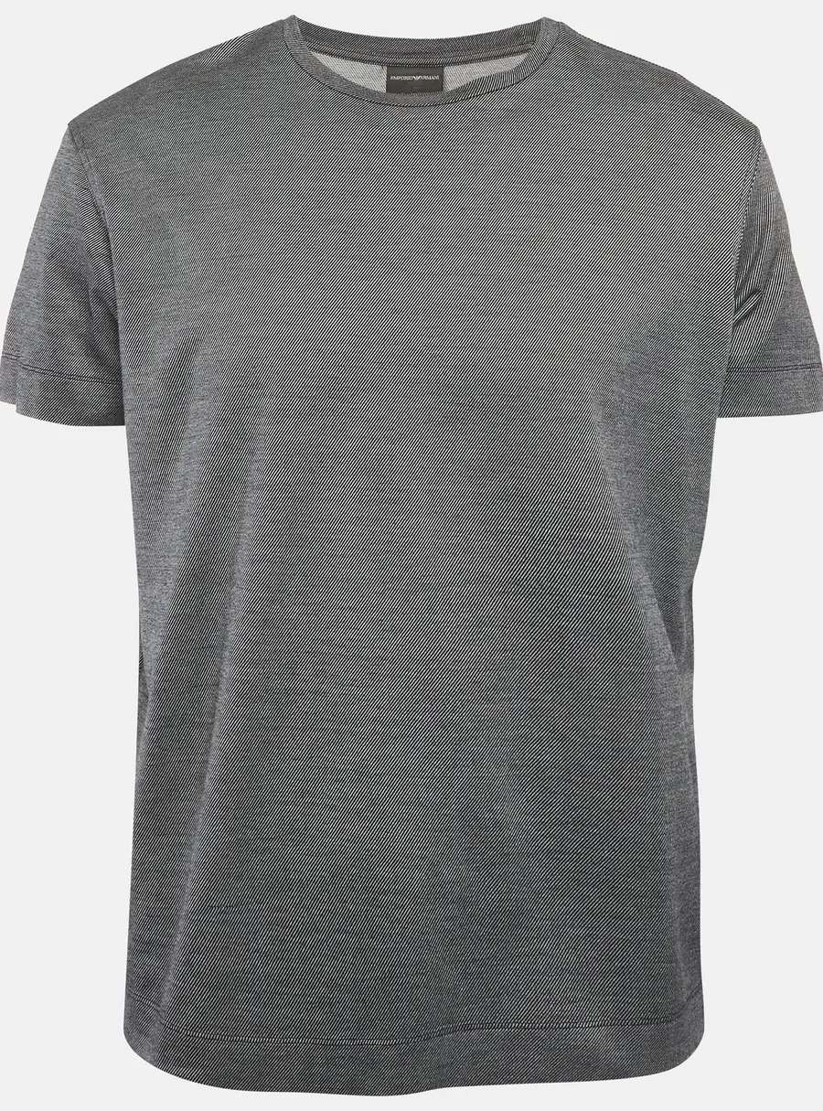 Emporio Armani Grey Striped Jersey Crewneck T-Shirt XL