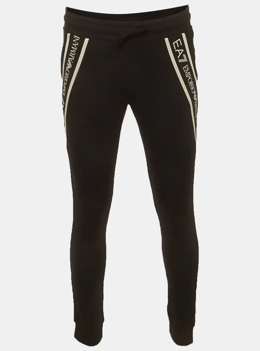 Emporio Armani Black Jersey Logo Tape Detail sweatpants S