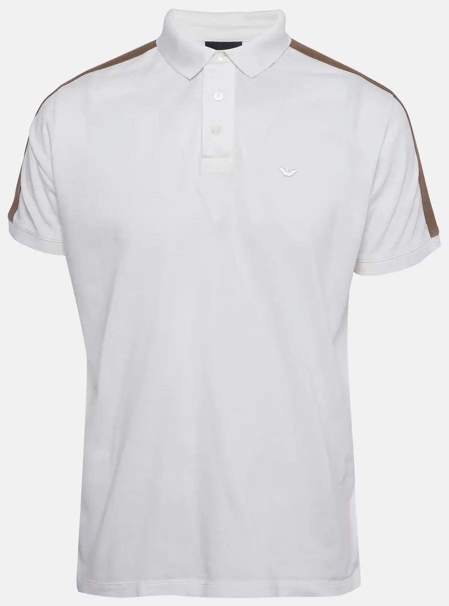 Emporio Armani White Pique Polo T-Shirt XL