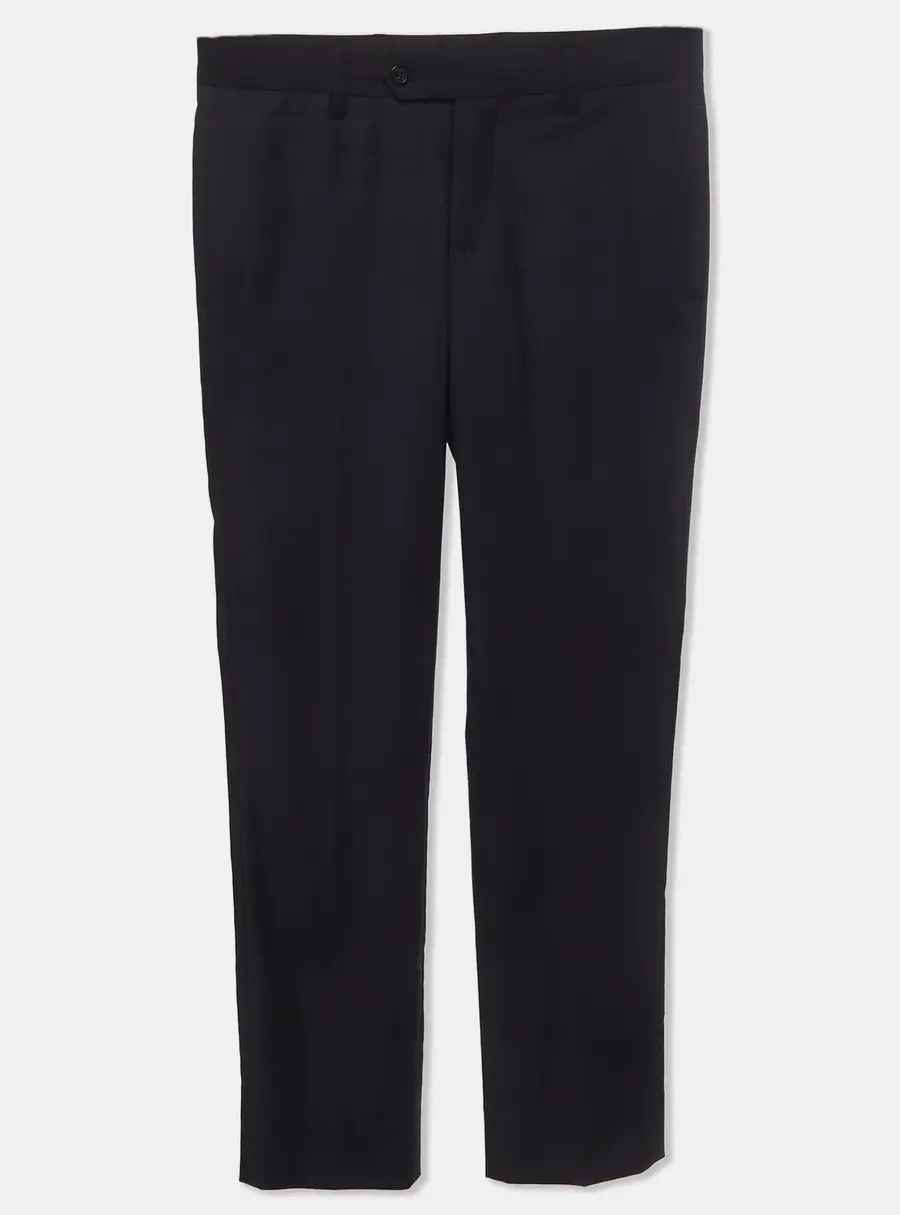 Emporio Armani Navy Blue Wool Blend Regular Fit Pants S