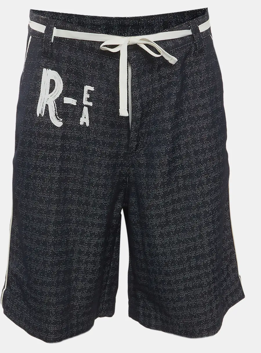 Emporio Armani Blue Printed Knit Drawstring Shorts S