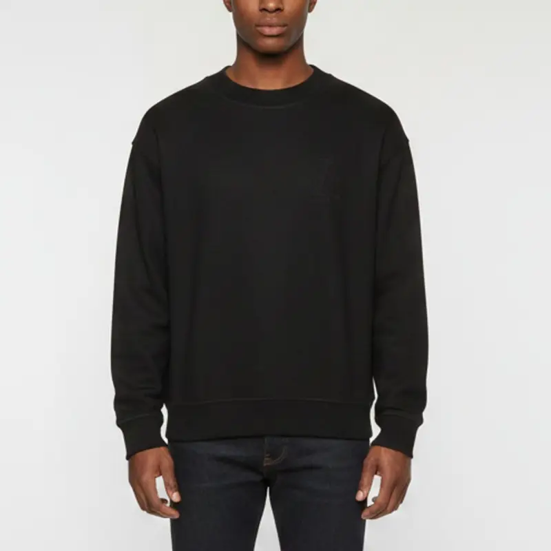 Emporio Armani Black Logo Embroidered Wool Blend Knit Sweatshirt S