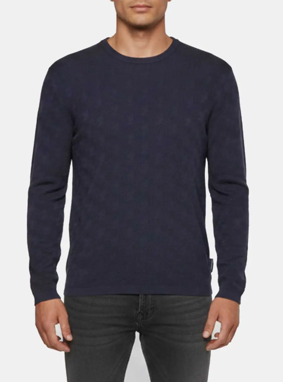 Emporio Armani Navy Blue Knit Long Sleeve Sweatshirt M